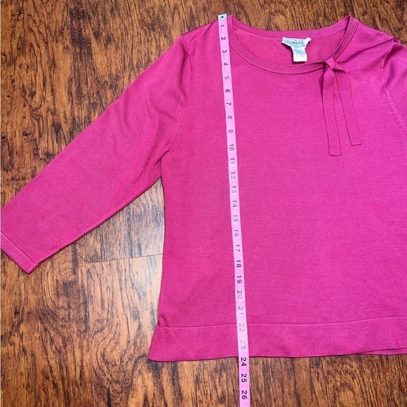 PENDLETON Silk Blend Light Sweater Top Women Sz Large P 3/4 Sleeve Career Dressy - Picture 8 of 10